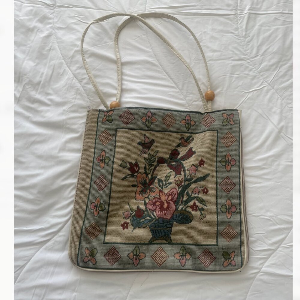 ⭐️ Tapestry Flower Floral Vintage Girly Grandma Coquette Shoulder Hip Bag Purse